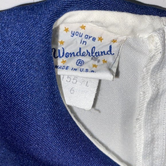 VTG You're in Wonderland Girls  Size 6 Dress USA 80s Sailor Pleated Disney? - Picture 2 of 4